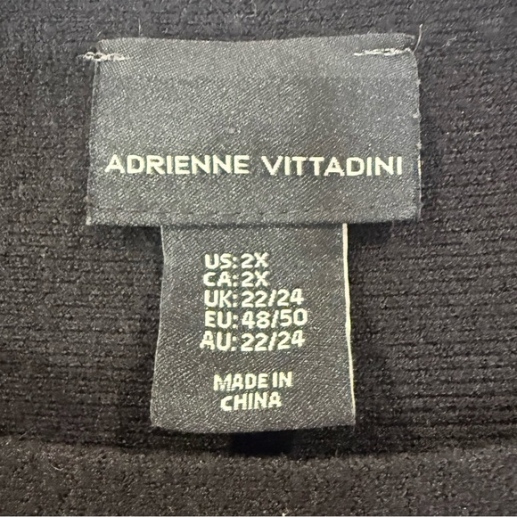 Adrienne Vittadini Sweater Knit Embellished Faux Shiny Rhinestones Black Size 2X - Picture 4 of 5